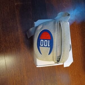 Champion Gray Crossbody Bag with Red and Blue Logo